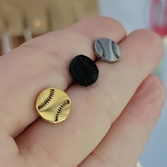 Baseball Stud Earrings - Picture 1 of 6